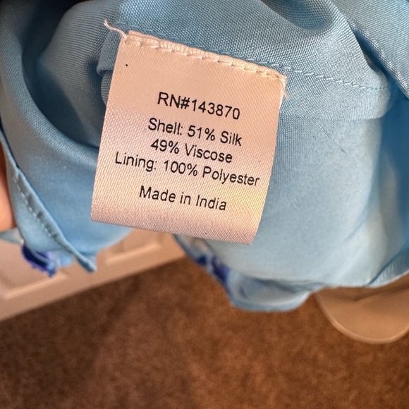 Floral Blue Sleeveless Tank Style Dress Asymmetrical Tiered Hem Size XL - Picture 5 of 15